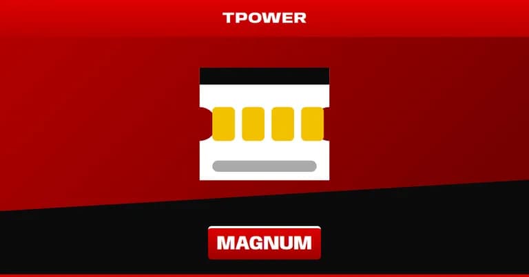 Grafik TPOWER: tiket 4D dalam warna kuning Magnum