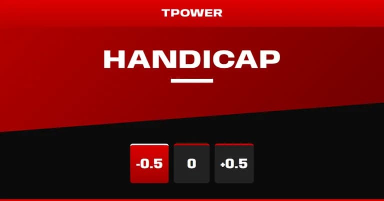 Kad tipografi merah dan hitam dengan tajuk Handicap Asia Diterangkan untuk Pemain Malaysia